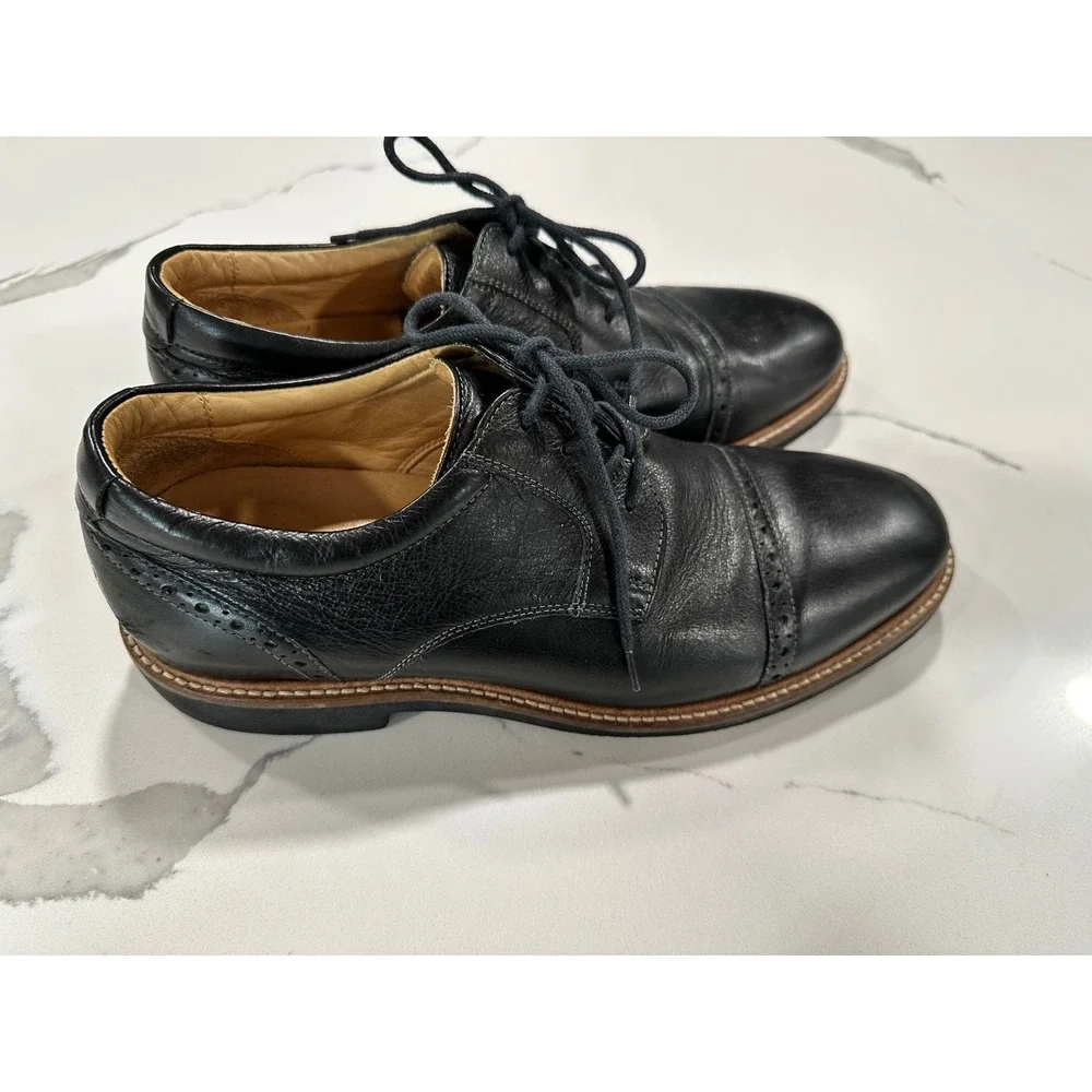 Johnston & Murphy Black‎ Leather Cap Toe Oxford Dress Shoes Men's 8M